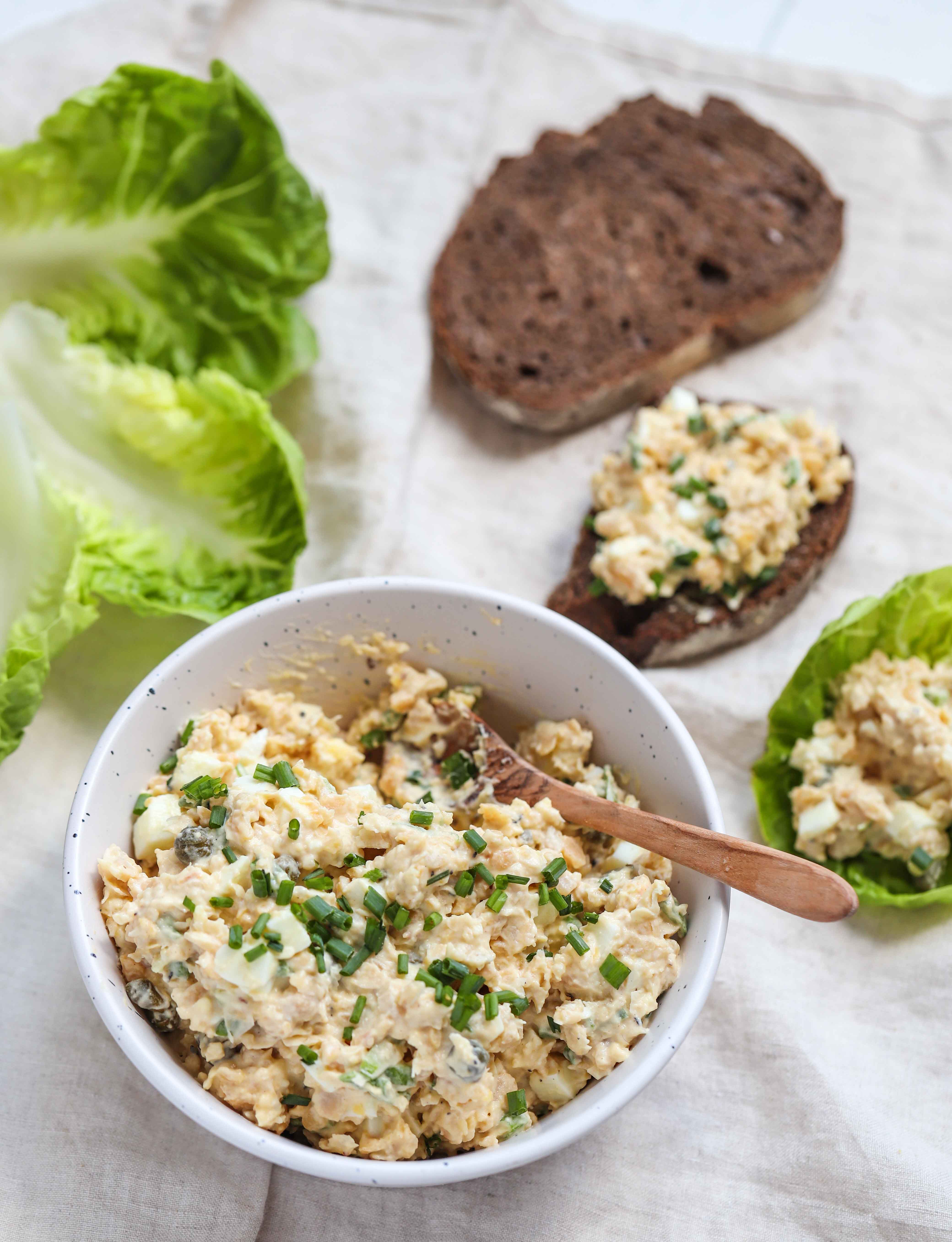 Chickpea and egg salad...it's so easy to do. Make up a batch and that's lunch for the week