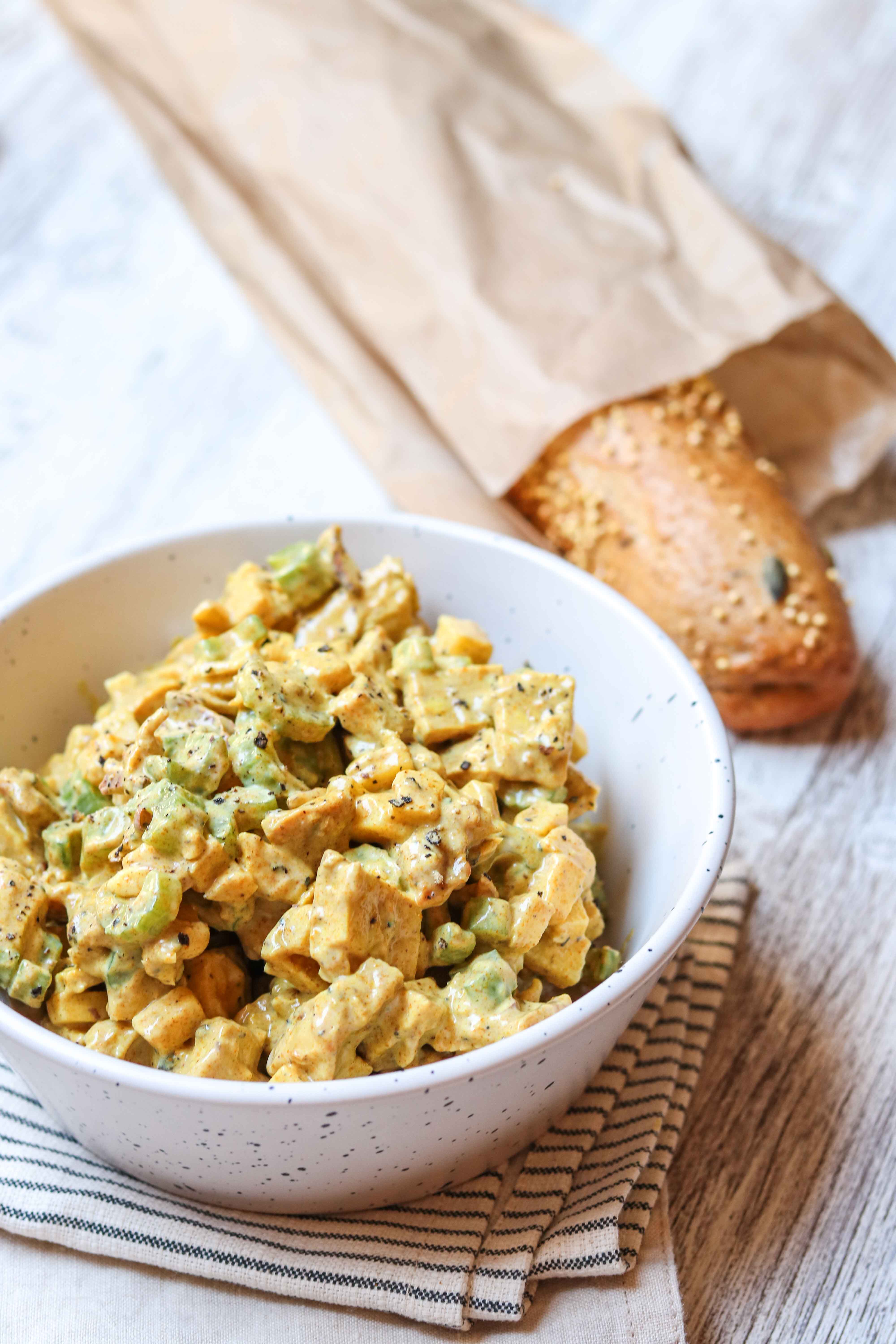 Healthy coronation chicken salad, a healthy version of on old classic. Serve on it's own or with a crusty role.