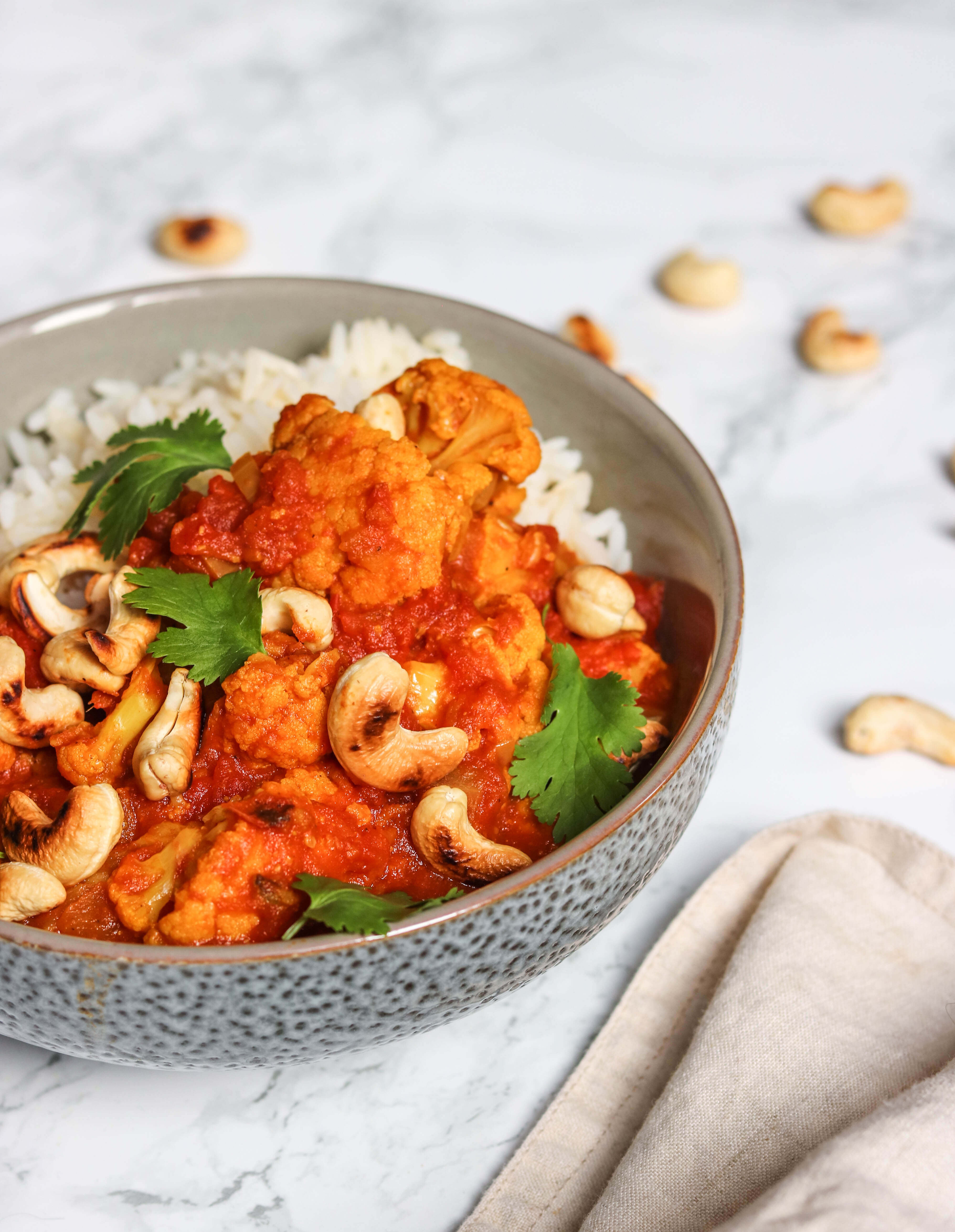 Slow cooker cauliflower tikka masala, through everything in the slow cooker before work and come home to lovely, and healthy, dinner.