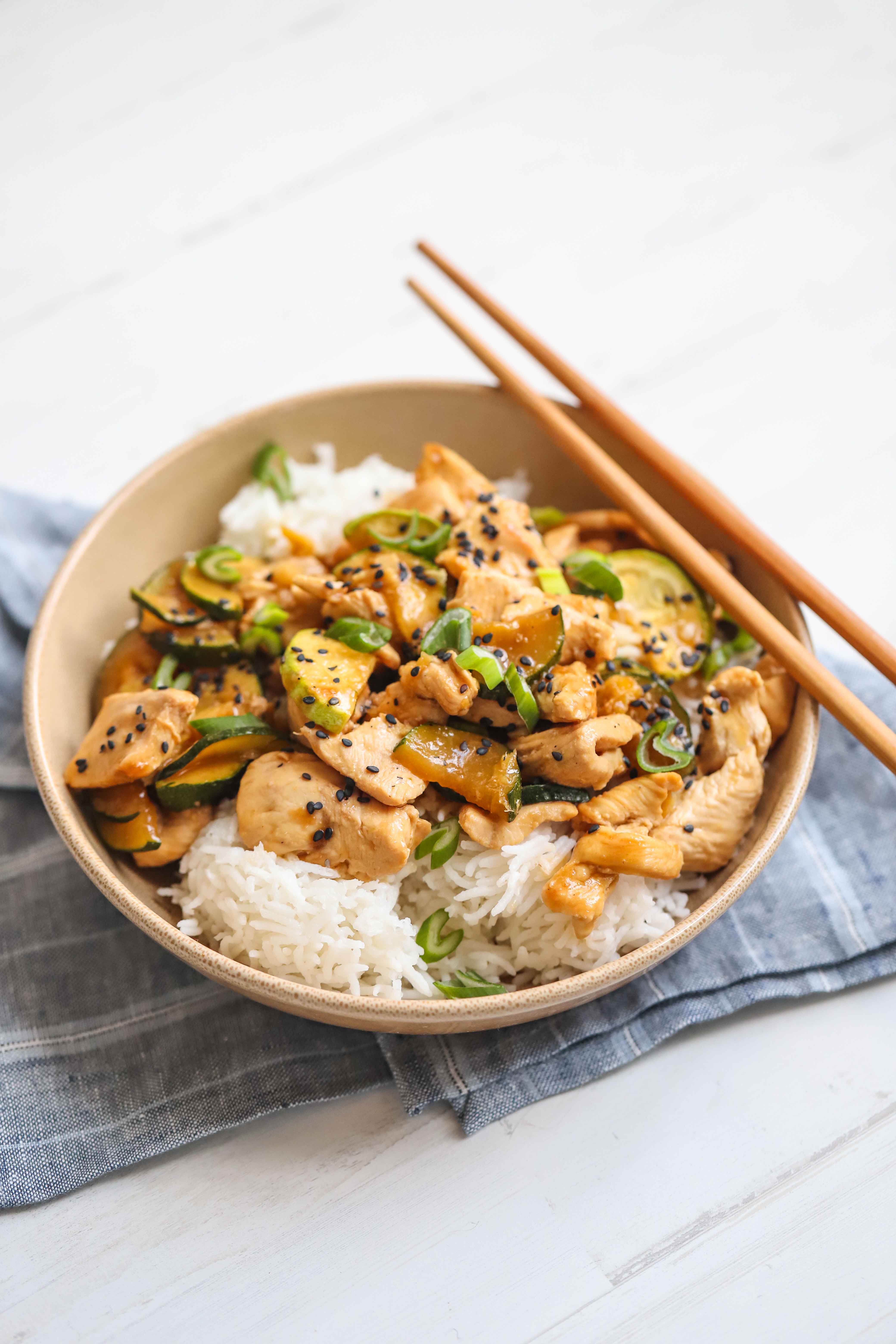 Courgette and Chicken Stir fry - takes moments to cook and there'll be lots left for lunch.